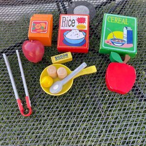 Vintage Wood Play Food and Utensils y2k y2kvintage